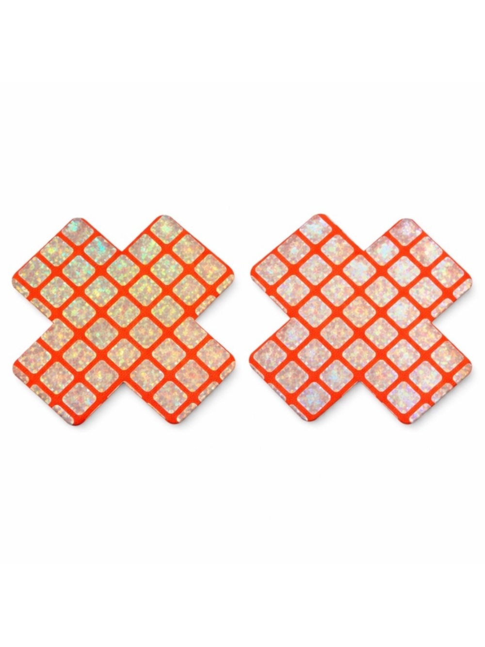Orange Holographic X Nipple Pasties Festival Rave Adhesive Covers